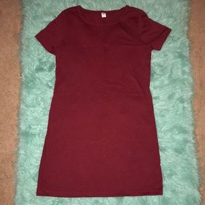 NWT Old Navy burgundy simple tee dress | size M